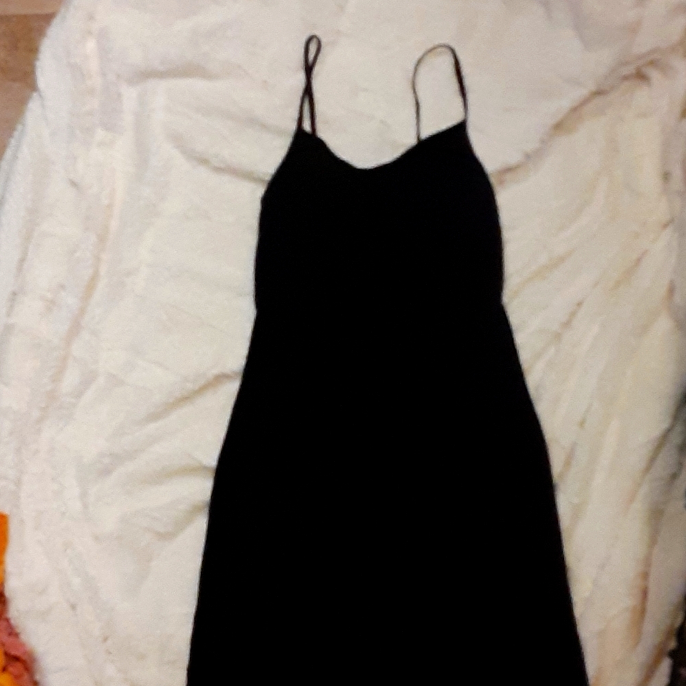 Black slip dress